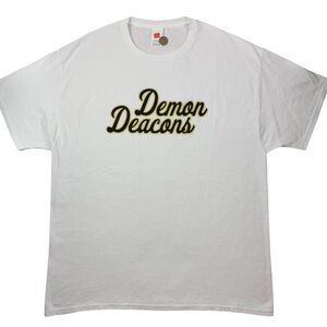 Wake Forest Demon Deacons Script Logo Men’s White Short Sleeve t-shirt XL